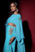 Wardha Saleem | Luxury Pret Fusion Wear | VOGUE JUMPSUIT DRAPE (1PC) - by - Libasekhas UK - Registered Vendor of : Wardha Saleem - 100% Original Designer Dresss