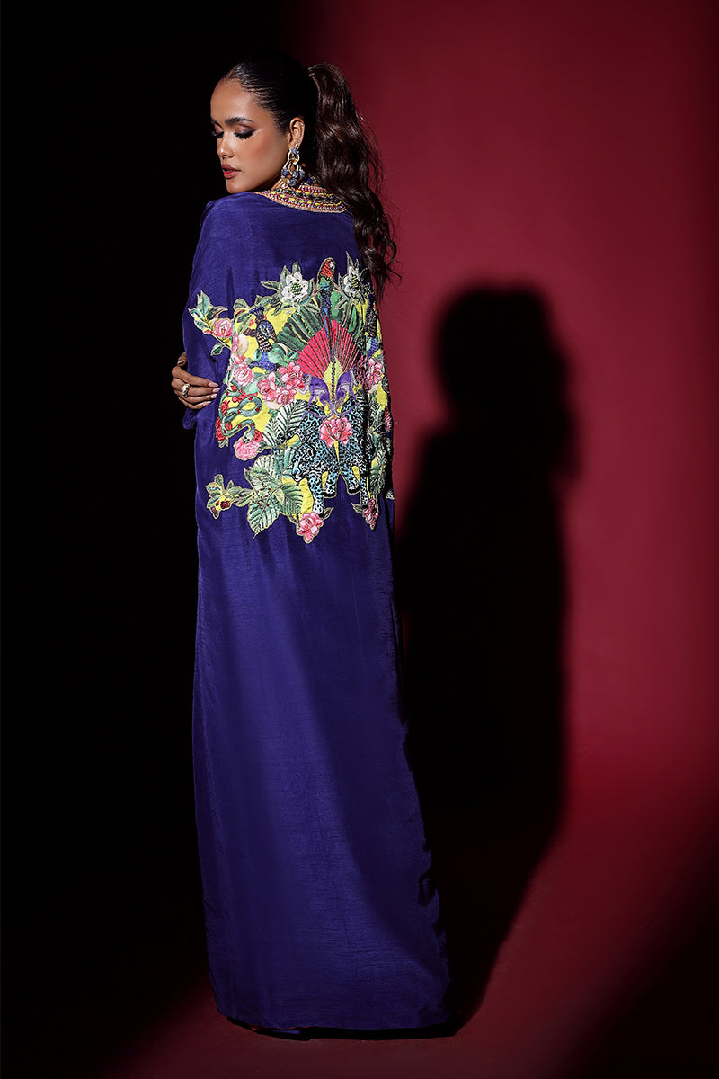 Wardha Saleem | Luxury Pret Fusion Wear | NOVA CAPE WITH DRAPE (2PC) - by - Libasekhas UK - Registered Vendor of : Wardha Saleem - 100% Original Designer Dresss