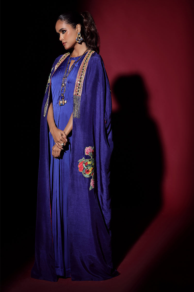 Wardha Saleem | Luxury Pret Fusion Wear | NOVA CAPE WITH DRAPE (2PC) - by - Libasekhas UK - Registered Vendor of : Wardha Saleem - 100% Original Designer Dresss