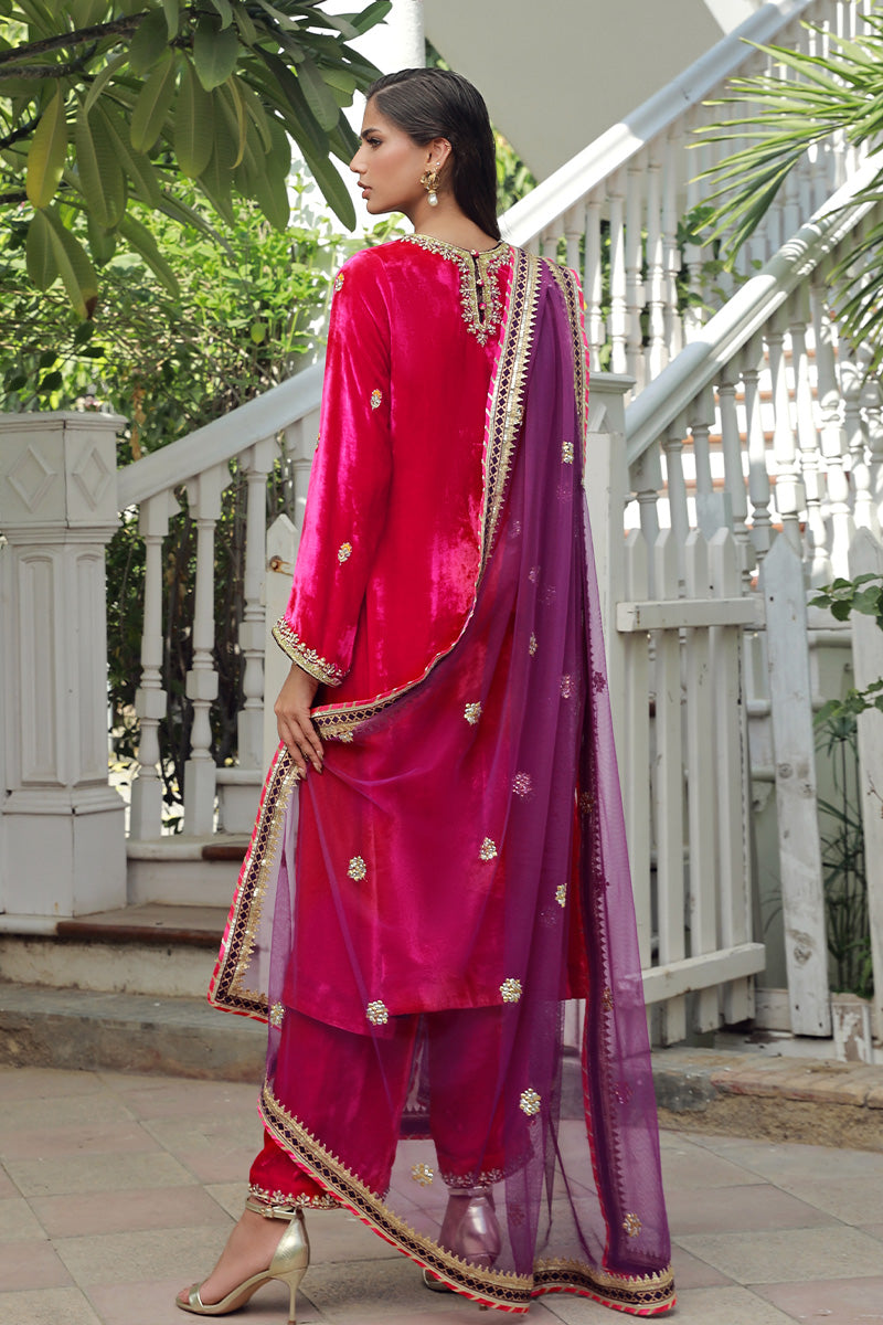 Sana Abbas | Velvet Formals | RUBY - by - Libasekhas UK - Registered Vendor of : Sana Abbas - 100% Original Designer Dresss