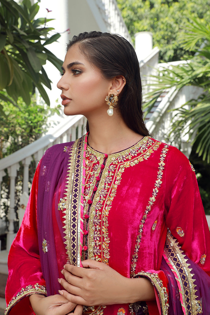 Sana Abbas | Velvet Formals | RUBY - by - Libasekhas UK - Registered Vendor of : Sana Abbas - 100% Original Designer Dresss