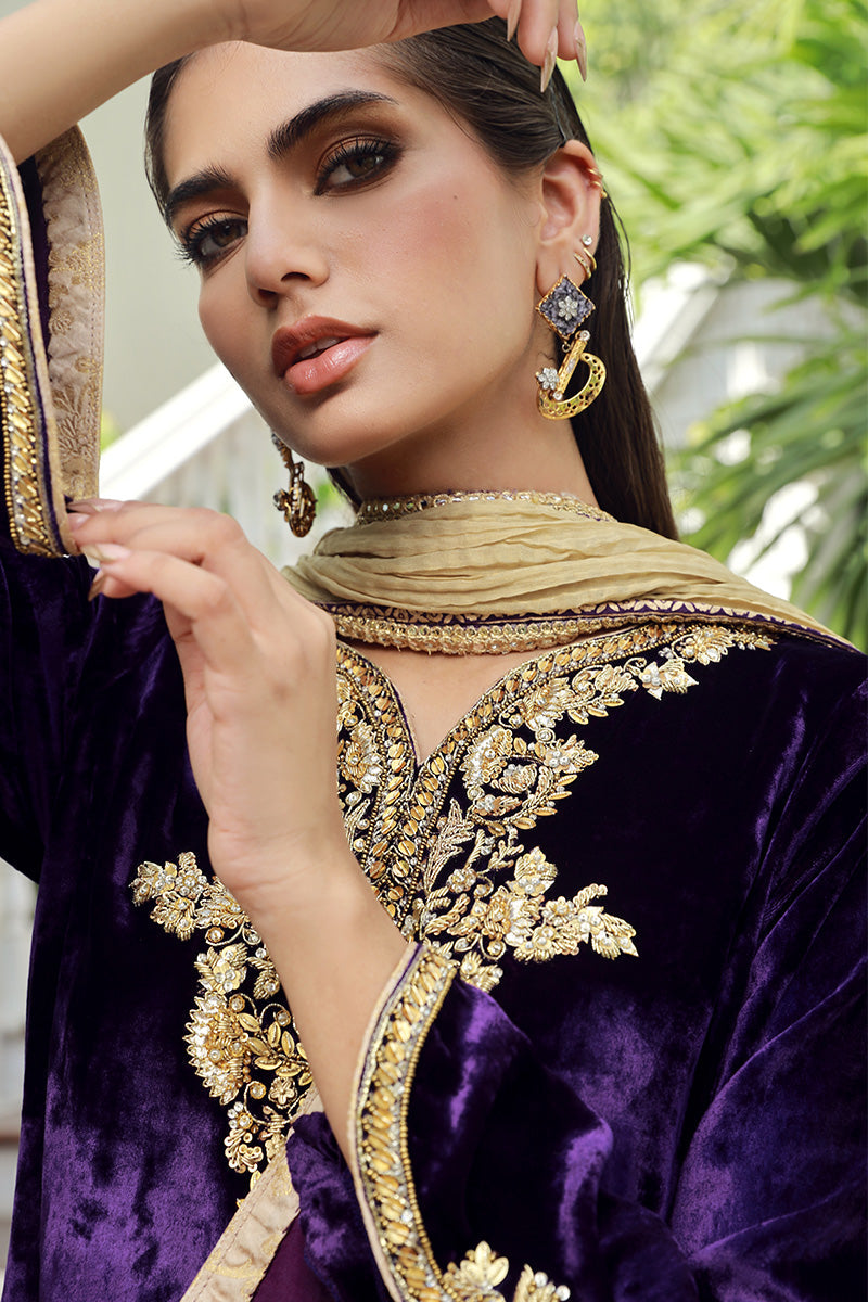 Sana Abbas | Velvet Formals | KANZITE - by - Libasekhas UK - Registered Vendor of : Sana Abbas - 100% Original Designer Dresss