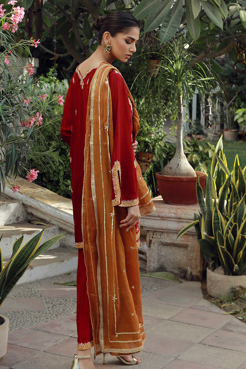 Sana Abbas | Velvet Formals | TOPAZ - by - Libasekhas UK - Registered Vendor of : Sana Abbas - 100% Original Designer Dresss