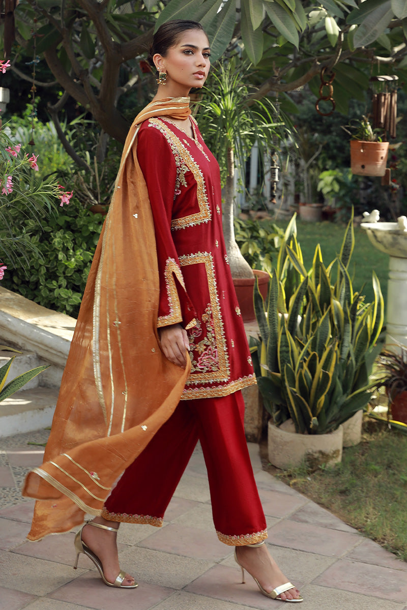Sana Abbas | Velvet Formals | TOPAZ - by - Libasekhas UK - Registered Vendor of : Sana Abbas - 100% Original Designer Dresss