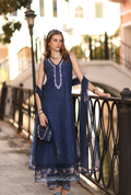 Noor by Saadia Asad | Eid Luxe Printkhaas 26 | D6 - A - Imperial Blue - by Libasekhas UK - Registered Vendor of : Noor by Saadia Asad - 100% Original Designer Dress
