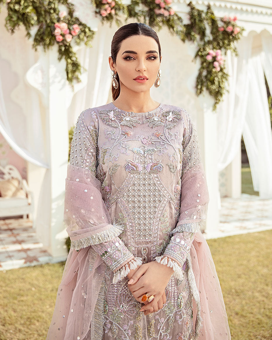 Gulaal | Wedding Formals | CLAIR EMBROIDERED NET 3-PIECE SUIT WS-05 - by - Libasekhas UK - Registered Vendor of : Gulaal - 100% Original Designer Dresss
