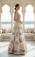 Threads and Motifs | Formal Outfits | Blouse With Printed Lehenga - by Libasekhas UK - Registered Vendor of : Threads and Motifs - 100% Original Designer Dress