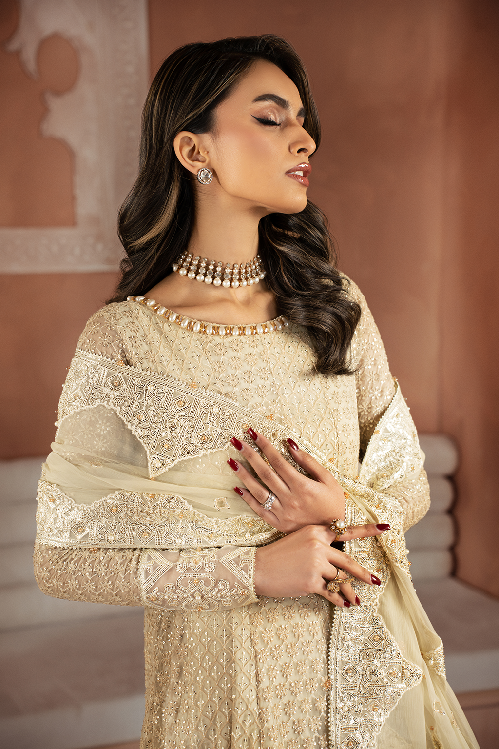 Iznik | Chiffon Kari | ICK-06 Embroidered Chiffon - by - Libasekhas UK - Registered Vendor of : Iznik - 100% Original Designer Dresss