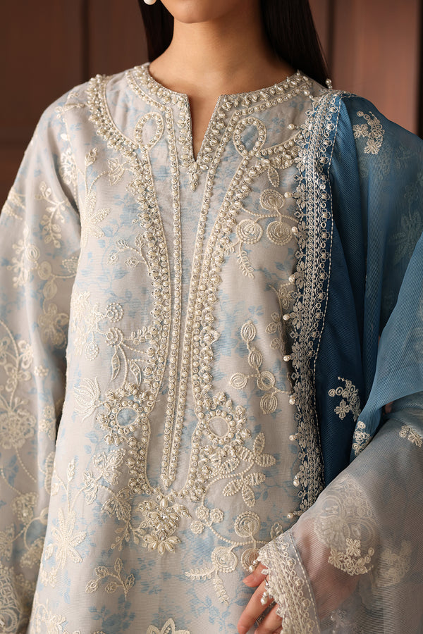 Baroque | Formals Collection | EMBROIDERED COTTON NET UF-4485 - by Libasekhas UK - Registered Vendor of : Baroque - 100% Original Designer Dress