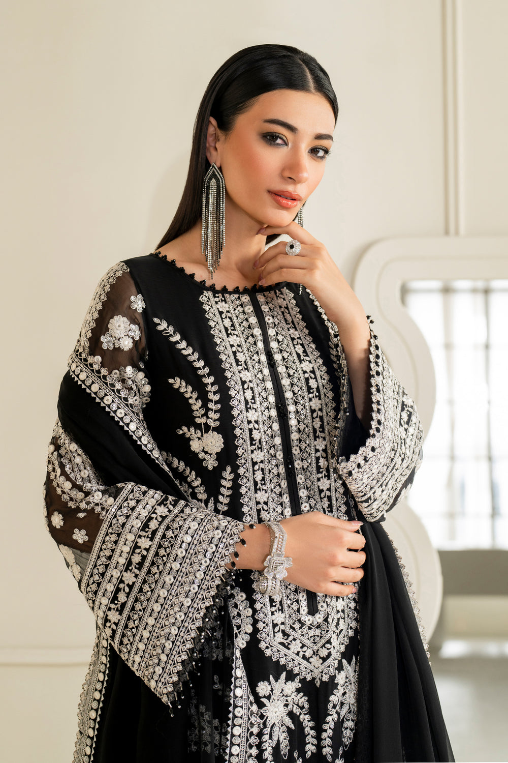 Baroque | Formals Collection | EMBROIDERED CHIFFON UF-4158 - by Libasekhas UK - Registered Vendor of : Baroque - 100% Original Designer Dress