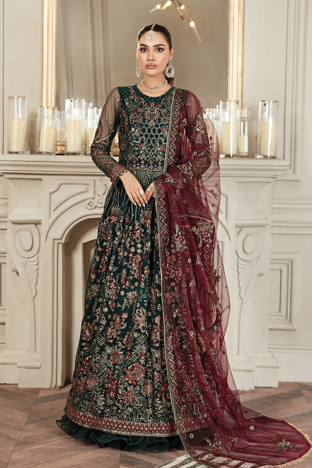 Zarif | Mehroz Formals | PINE GREEN - by - Libasekhas UK - Registered Vendor of : Zarif - 100% Original Designer Dresss
