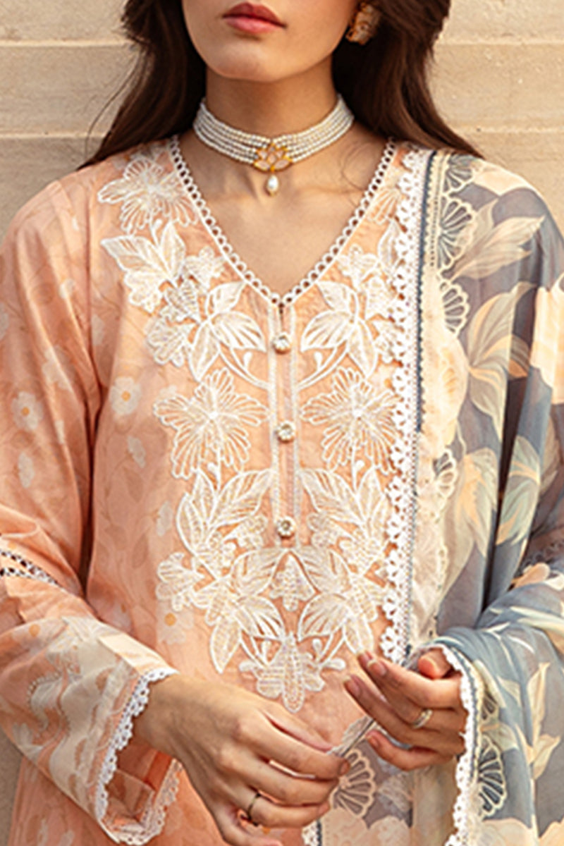 Cross Stitch | Premium Lawn 24 | SUNSET FLORA - by - Libasekhas UK - Registered Vendor of : Cross Stitch - 100% Original Designer Dresss
