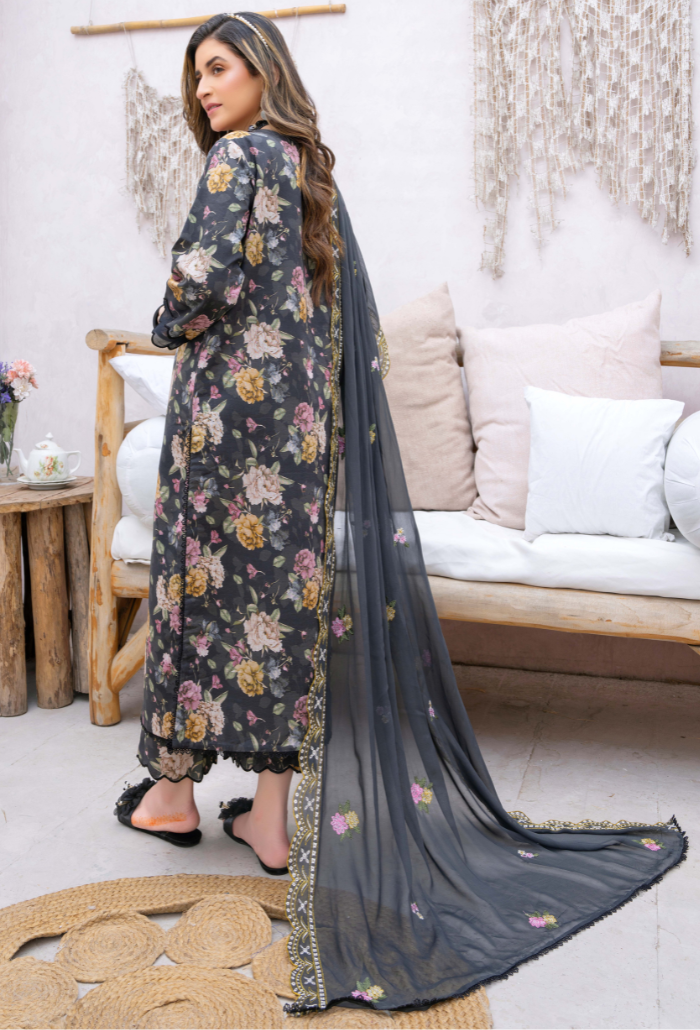 Humdum | Gardenia Lawn 24 | PLG 3 - D03 - by - Libasekhas UK - Registered Vendor of : HumDum - 100% Original Designer Dresss