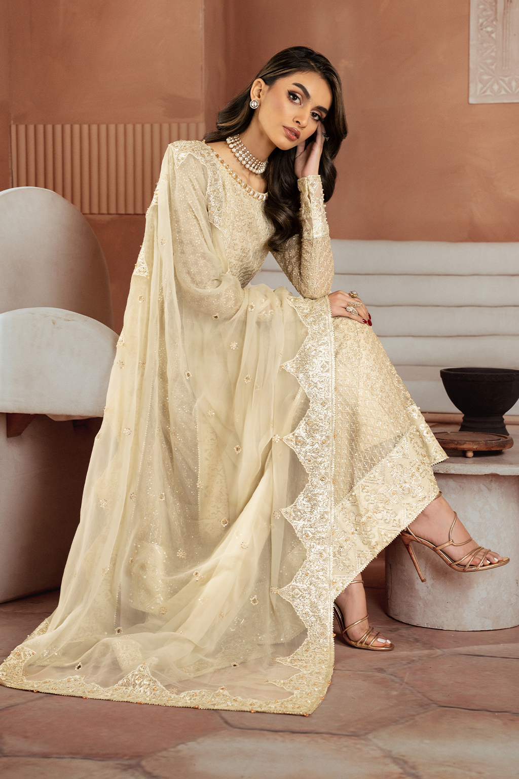 Iznik | Chiffon Kari | ICK-06 Embroidered Chiffon - by - Libasekhas UK - Registered Vendor of : Iznik - 100% Original Designer Dresss