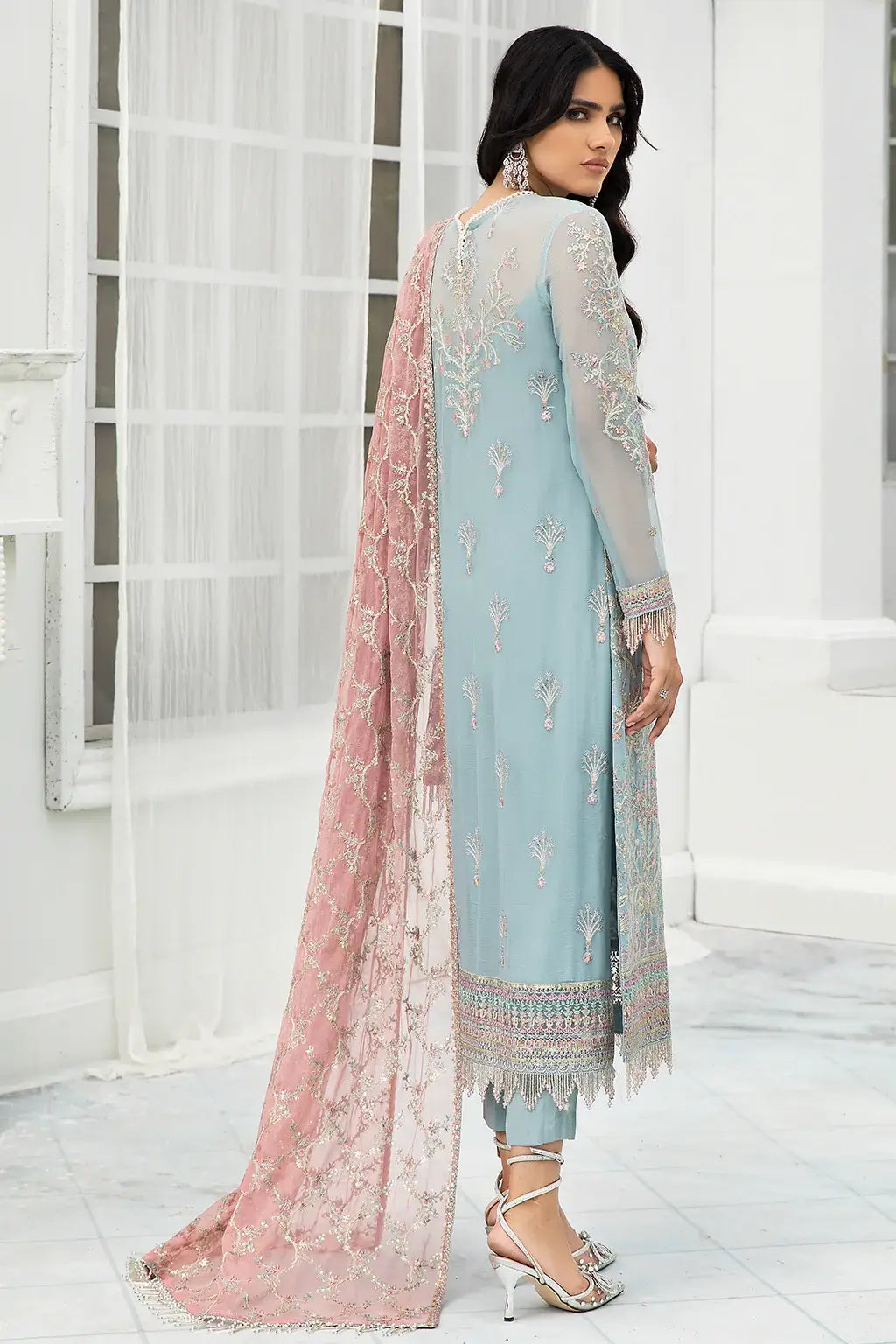 Zarif | DE LUXURY Formals | BLUE MIST - by - Libasekhas UK - Registered Vendor of : Zarif - 100% Original Designer Dresss