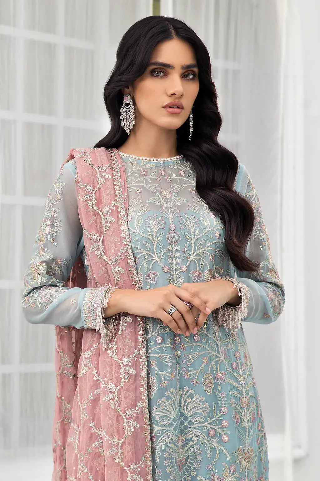Zarif | DE LUXURY Formals | BLUE MIST - by - Libasekhas UK - Registered Vendor of : Zarif - 100% Original Designer Dresss