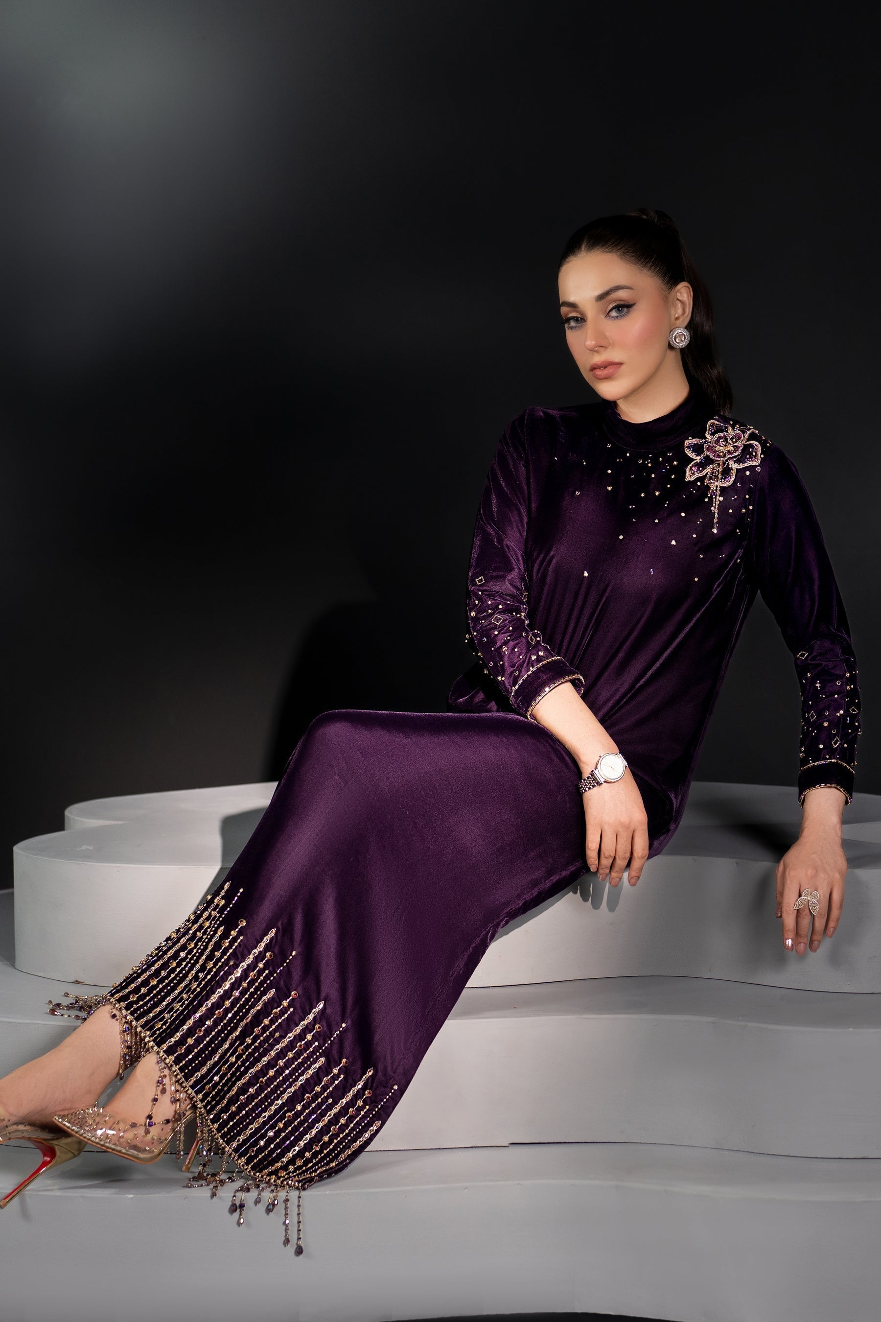 Naqshi | Makhmal 24 | BLAZE - by - Libasekhas UK - Registered Vendor of : Naqshi - 100% Original Designer Dresss