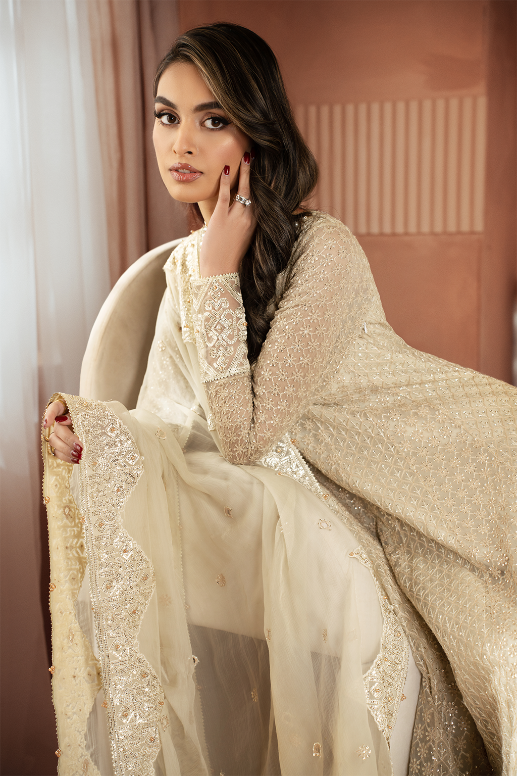 Iznik | Chiffon Kari | ICK-06 Embroidered Chiffon - by - Libasekhas UK - Registered Vendor of : Iznik - 100% Original Designer Dresss