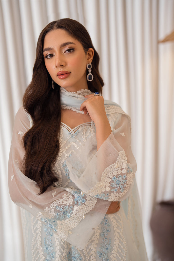 Azure | Ensembles Embroidered Formals | Ocean Whisper - by - Libasekhas UK - Registered Vendor of : Azure - 100% Original Designer Dresss