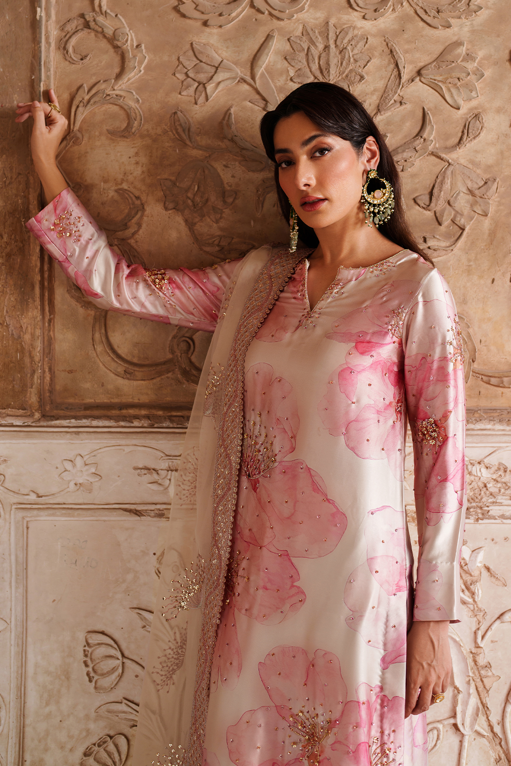 Iznik | Festive Formal | UE-547 Printed Charmeuse - by Libasekhas UK - Registered Vendor of : Iznik - 100% Original Designer Dress