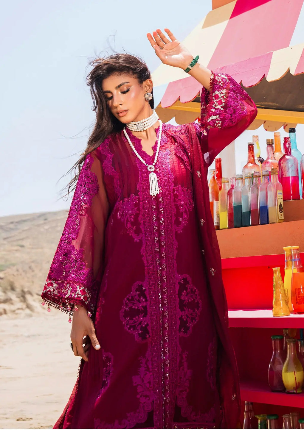 Elaf Premium | Hai Kuch Festive Lawn 24 | EHK-01B Gulzar - by - Libasekhas UK - Registered Vendor of : Elaf Premium - 100% Original Designer Dresss