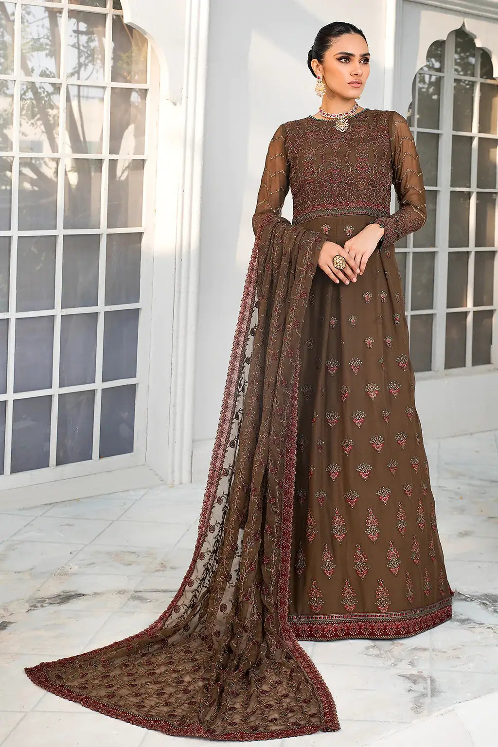 Zarif | DE LUXURY Formals | HAZEL WOOD - by - Libasekhas UK - Registered Vendor of : Zarif - 100% Original Designer Dresss