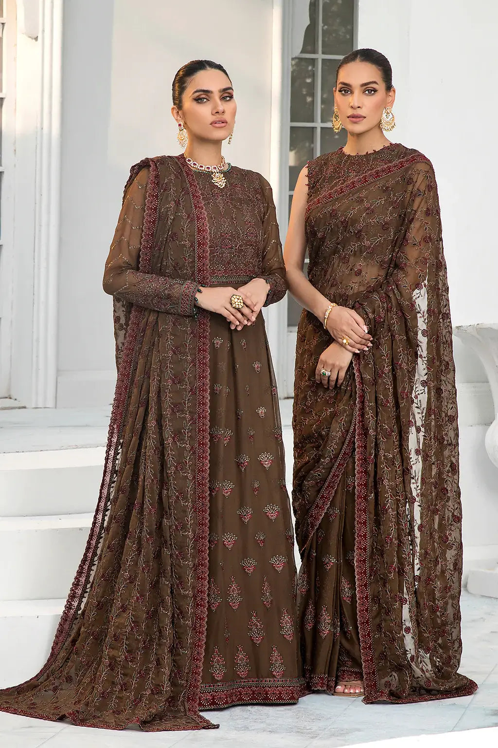 Zarif | DE LUXURY Formals | HAZEL WOOD - by - Libasekhas UK - Registered Vendor of : Zarif - 100% Original Designer Dresss
