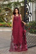 Noor by Saadia Asad | Eid Luxe Chikankari 26 | D3 -Bordeaux - by Libasekhas UK - Registered Vendor of : Noor by Saadia Asad - 100% Original Designer Dress