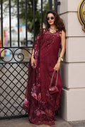 Noor by Saadia Asad | Eid Luxe Chikankari 26 | D3 -Bordeaux - by Libasekhas UK - Registered Vendor of : Noor by Saadia Asad - 100% Original Designer Dress