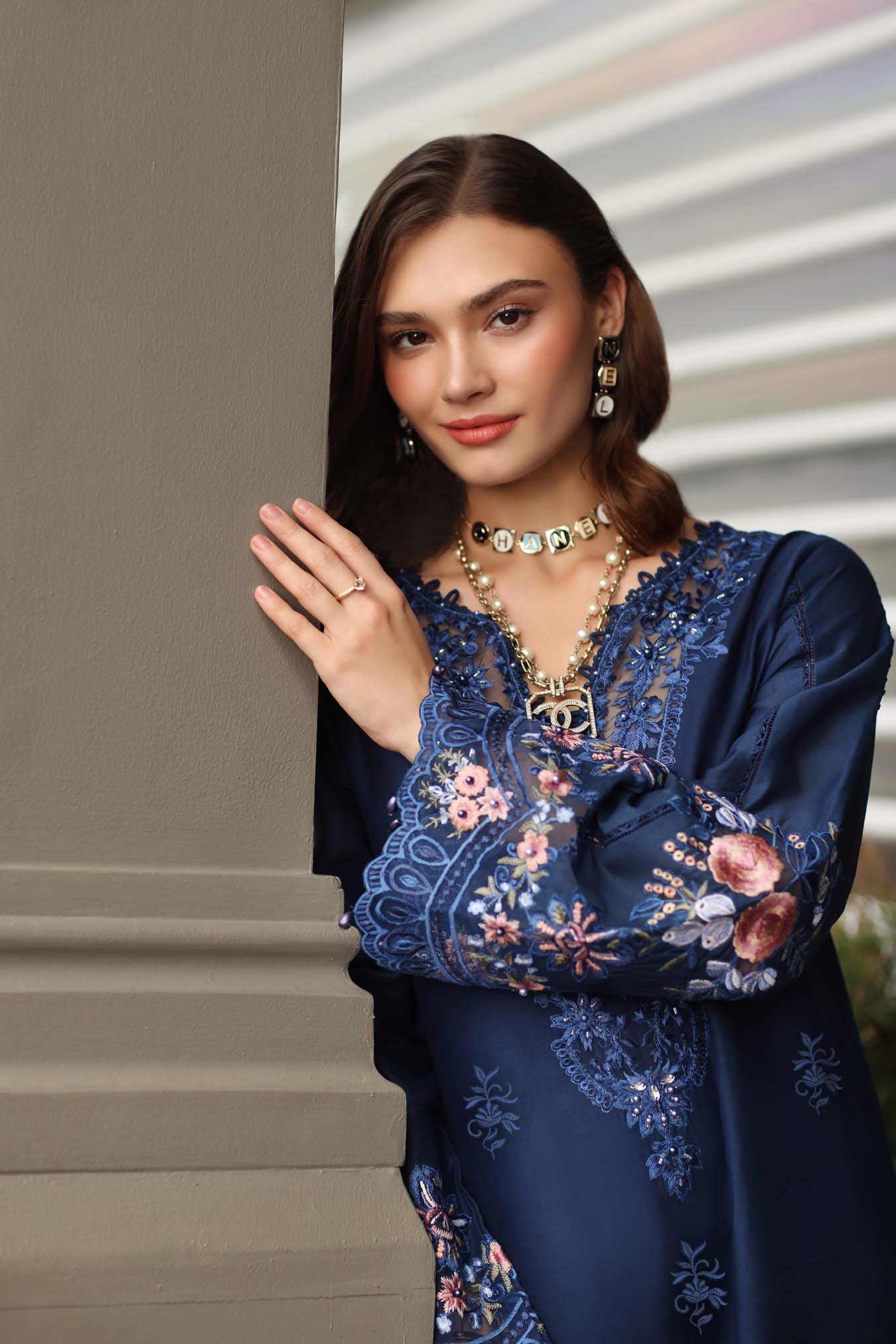 Noor by Saadia Asad | Eid Luxe Chikankari 26 | D11 - Sapphire Blue - by Libasekhas UK - Registered Vendor of : Noor by Saadia Asad - 100% Original Designer Dress