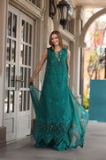 Noor by Saadia Asad | Eid Luxe Chikankari 26 | D1 - Malachite Green - by Libasekhas UK - Registered Vendor of : Noor by Saadia Asad - 100% Original Designer Dress