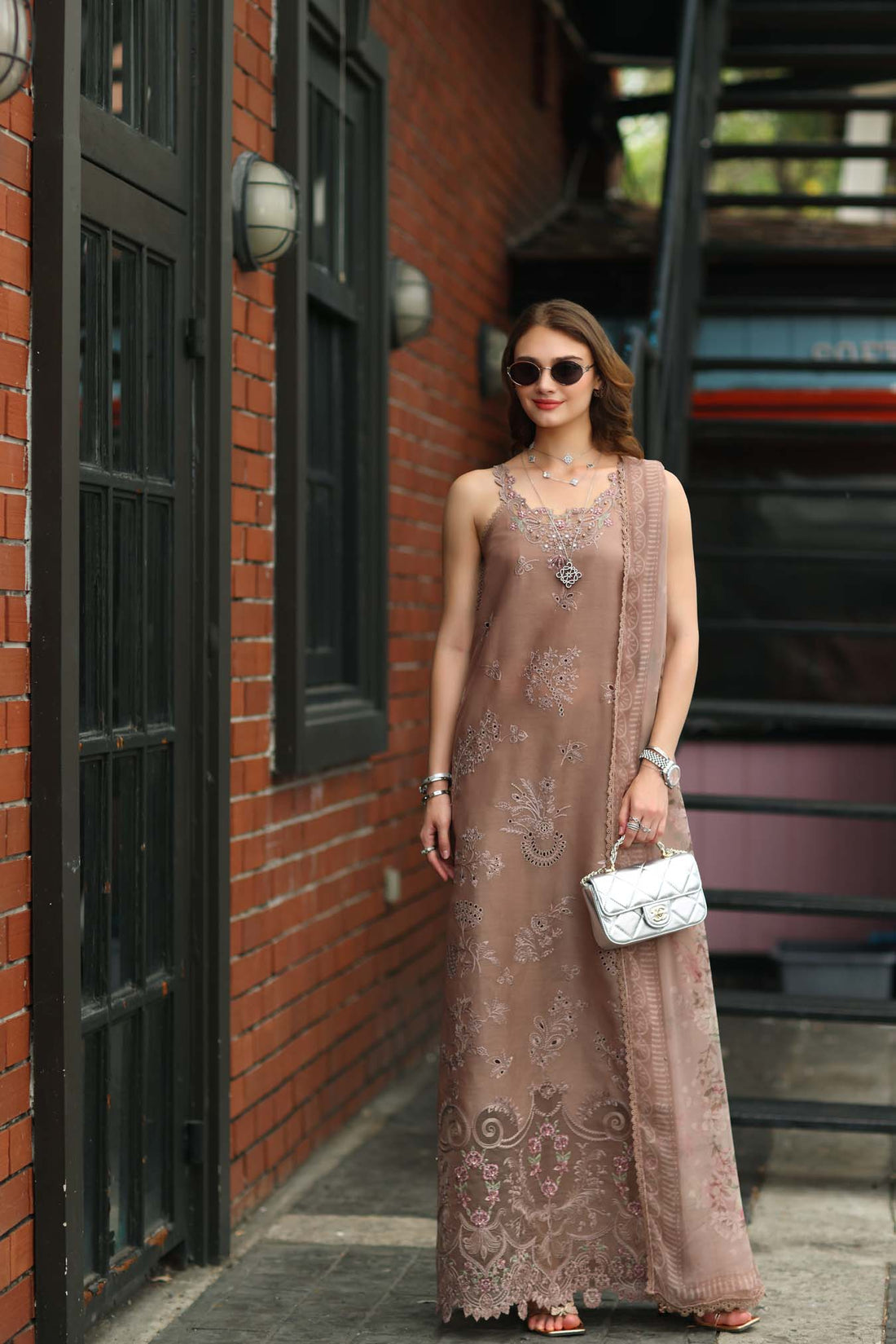 Noor by Saadia Asad | Eid Luxe Chikankari 26 | D12 - Etoupe love - by Libasekhas UK - Registered Vendor of : Noor by Saadia Asad - 100% Original Designer Dress