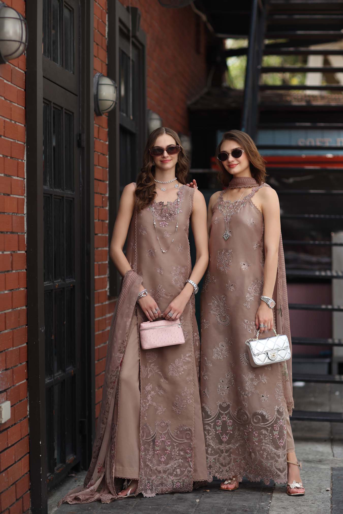 Noor by Saadia Asad | Eid Luxe Chikankari 26 | D12 - Etoupe love - by Libasekhas UK - Registered Vendor of : Noor by Saadia Asad - 100% Original Designer Dress