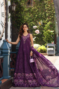 Noor by Saadia Asad | Eid Luxe Chikankari 26 | D7 - Aubergine Bloom - by Libasekhas UK - Registered Vendor of : Noor by Saadia Asad - 100% Original Designer Dress