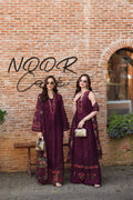 Noor by Saadia Asad | Luxury Eid Schiffli Laserkari 26 | D10 -Plum Royal - by Libasekhas UK - Registered Vendor of : Noor by Saadia Asad - 100% Original Designer Dress