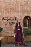 Noor by Saadia Asad | Luxury Eid Schiffli Laserkari 26 | D10 -Plum Royal - by Libasekhas UK - Registered Vendor of : Noor by Saadia Asad - 100% Original Designer Dress