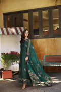Noor by Saadia Asad | Luxury Eid Schiffli Laserkari 26 | D11 - Emerald Jewel - by Libasekhas UK - Registered Vendor of : Noor by Saadia Asad - 100% Original Designer Dress