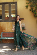 Noor by Saadia Asad | Luxury Eid Schiffli Laserkari 26 | D11 - Emerald Jewel - by Libasekhas UK - Registered Vendor of : Noor by Saadia Asad - 100% Original Designer Dress