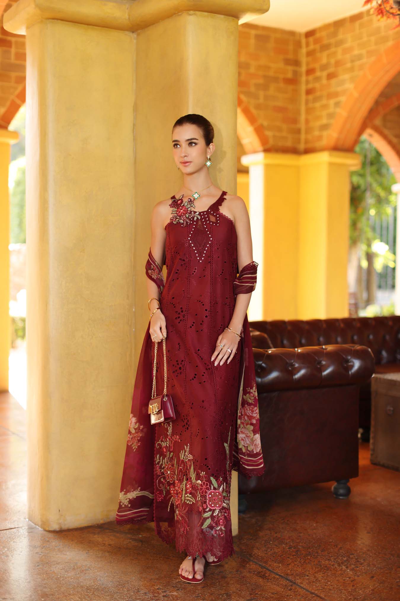 Saadia Asad | Luxury Eid Schiffli Laserkari 26 | D10 - A - Roselle - by Libasekhas UK - Registered Vendor of : Saadia Asad - 100% Original Designer Dress