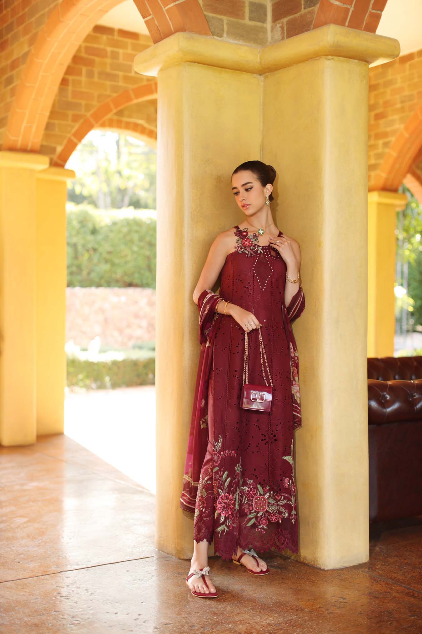 Saadia Asad | Luxury Eid Schiffli Laserkari 26 | D10 - A - Roselle - by Libasekhas UK - Registered Vendor of : Saadia Asad - 100% Original Designer Dress