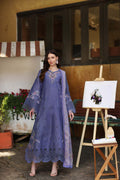 Noor by Saadia Asad | Luxury Eid Schiffli Laserkari 26 | D9 -Tropical indigo - by Libasekhas UK - Registered Vendor of : Noor by Saadia Asad - 100% Original Designer Dress