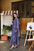 Noor by Saadia Asad | Luxury Eid Schiffli Laserkari 26 | D9 -Tropical indigo - by Libasekhas UK - Registered Vendor of : Noor by Saadia Asad - 100% Original Designer Dress