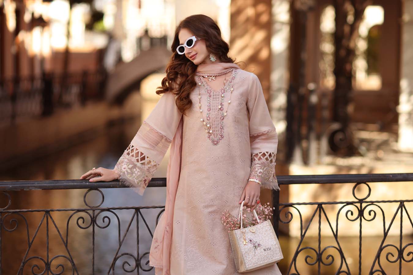 Noor by Saadia Asad | Eid Luxe Printkhaas 26 | D6 - B - Ballet Pink - by Libasekhas UK - Registered Vendor of : Noor by Saadia Asad - 100% Original Designer Dress