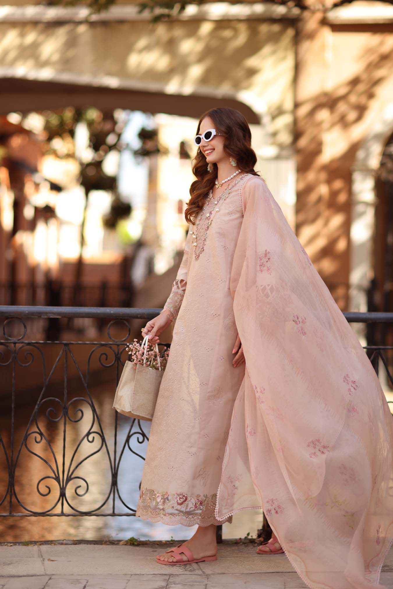 Noor by Saadia Asad | Eid Luxe Printkhaas 26 | D6 - B - Ballet Pink - by Libasekhas UK - Registered Vendor of : Noor by Saadia Asad - 100% Original Designer Dress