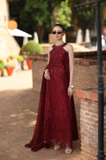 Noor by Saadia Asad | Luxury Eid Schiffli Laserkari 26 | D12 -Amalfi Rouge - by Libasekhas UK - Registered Vendor of : Noor by Saadia Asad - 100% Original Designer Dress