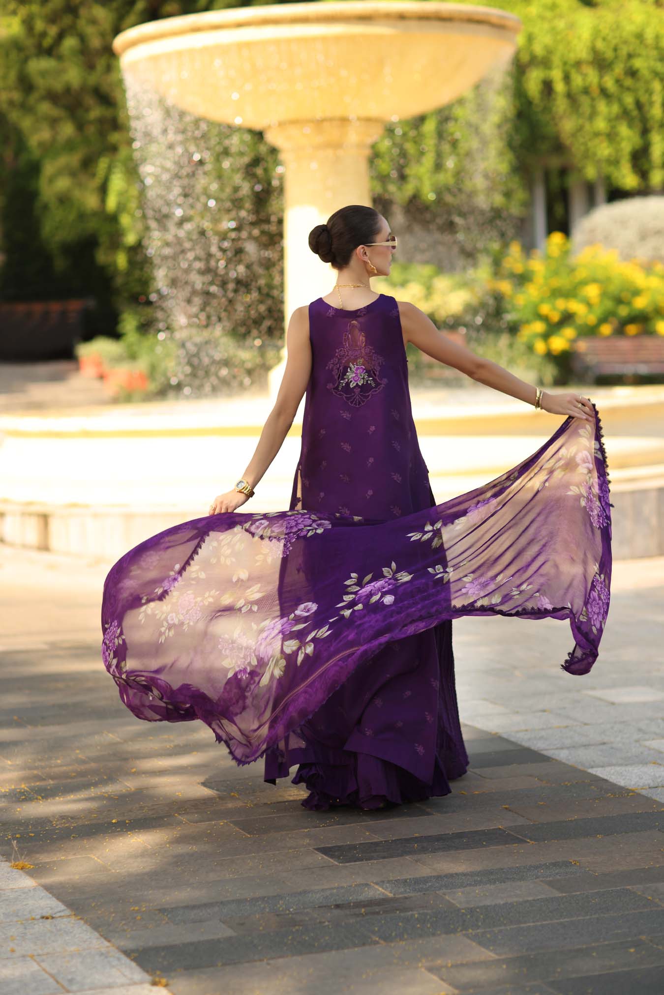 Noor by Saadia Asad | Luxury Eid Schiffli Laserkari 26 | D2 -Amalfi Amethyst - by Libasekhas UK - Registered Vendor of : Noor by Saadia Asad - 100% Original Designer Dress
