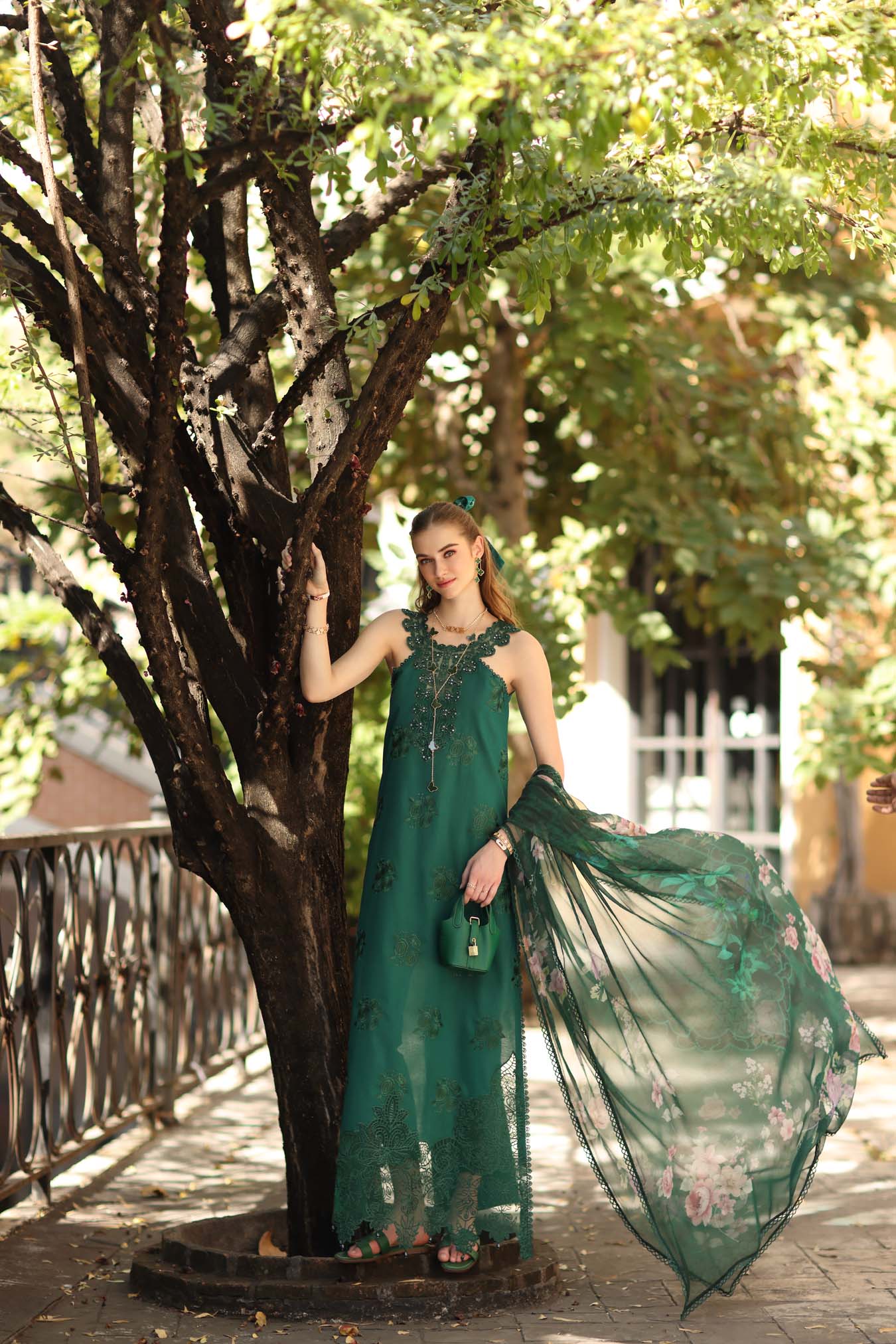 Noor by Saadia Asad | Eid Luxe Printkhaas 26 | D2 - B - Sage Green - by Libasekhas UK - Registered Vendor of : Noor by Saadia Asad - 100% Original Designer Dress