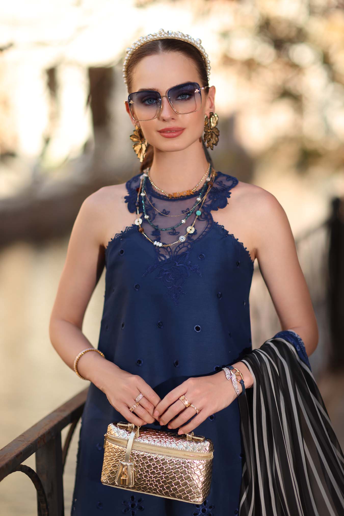 Noor by Saadia Asad | Eid Luxe Printkhaas 26 | D7 - B -Sapphire Blue - by Libasekhas UK - Registered Vendor of : Noor by Saadia Asad - 100% Original Designer Dress