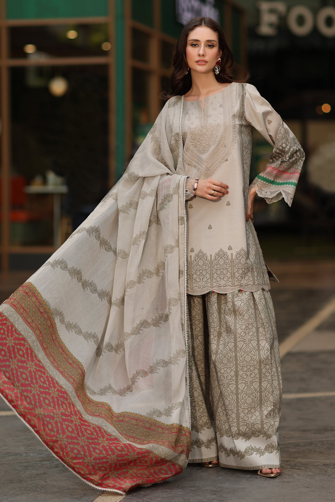 Charizma | Infinity Lawn | 3-PC Unstitched Embroidered Lawn Collection IN6-01 - by Libasekhas UK - Registered Vendor of : Charizma - 100% Original Designer Dress