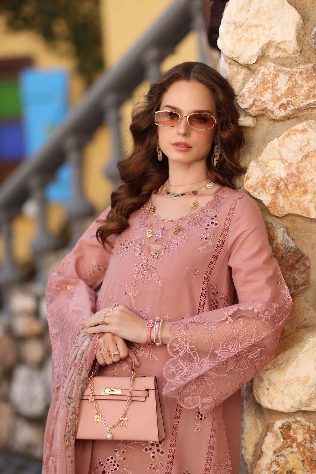 Noor by Saadia Asad | Luxe Chikankari 26 | D8 - B - Petal Pink - by Libasekhas UK - Registered Vendor of : Noor by Saadia Asad - 100% Original Designer Dress